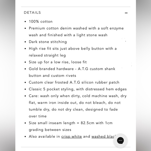 All Things Golden A.T.G. THE HIGH RISE STRAIGHT LEG - CRISP WHITE - Picture 10 of 11